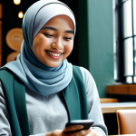 **

"A young Malaysian woman in a hijab and modest modern clothing, smiling warmly while using a therapy chatbot app on her phone in a cozy café in Kuala Lumpur. Soft, natural lighting. Focus on her relaxed expression. Safe for work. Appropriate content. Fully clothed. Family-friendly. Perfect anatomy, correct proportions, natural pose, well-formed hands."

**