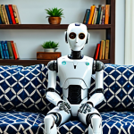 **

"A friendly-looking, modern robot sitting on a comfortable batik-patterned sofa in a bright, airy Malaysian home. The robot is gesturing reassuringly with a well-formed hand. In the background, you can see plants and bookshelves.  Fully clothed, modest, appropriate attire. Safe for work. Appropriate content. Professional. Perfect anatomy, correct proportions, natural pose, well-formed hands, proper finger count, natural body proportions. The scene conveys a sense of calm and well-being, promoting mental health awareness in a family-friendly setting. High quality, professional illustration."

**